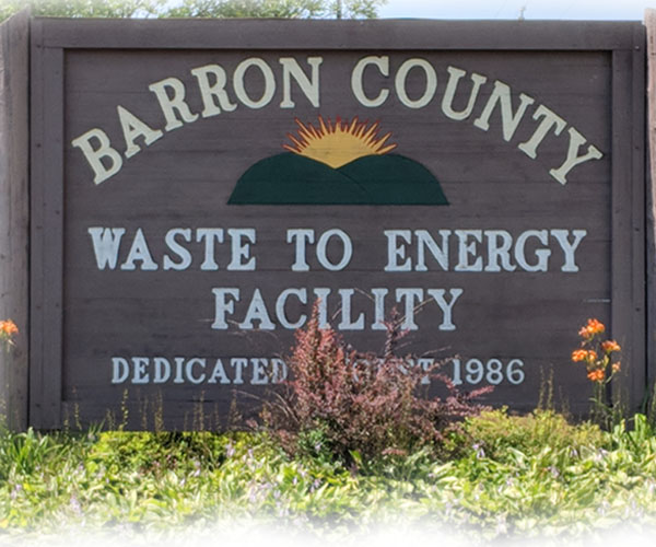 Barron County Waste to Energy Facility sign
